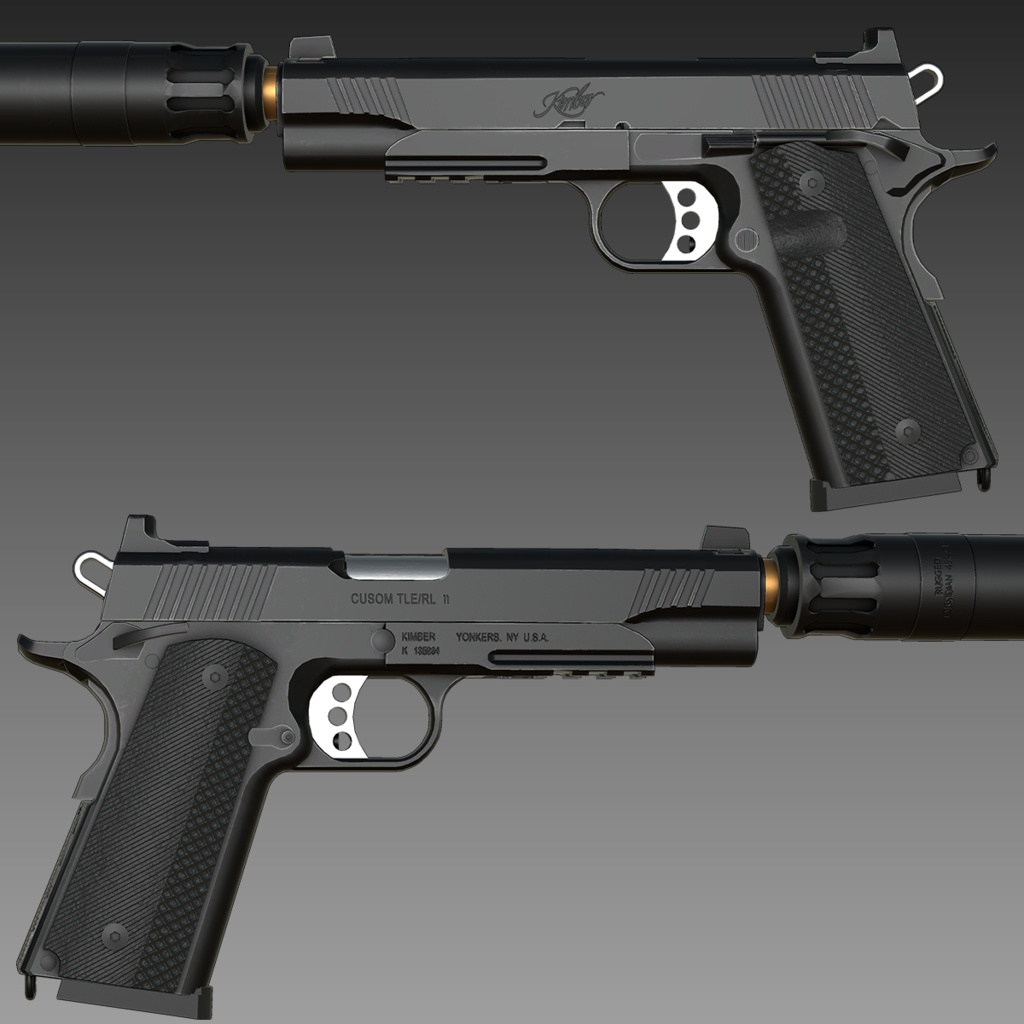 【VRCHAT想定】KIMBER TLE RLⅡ TFS　ピストル 缩略图 3