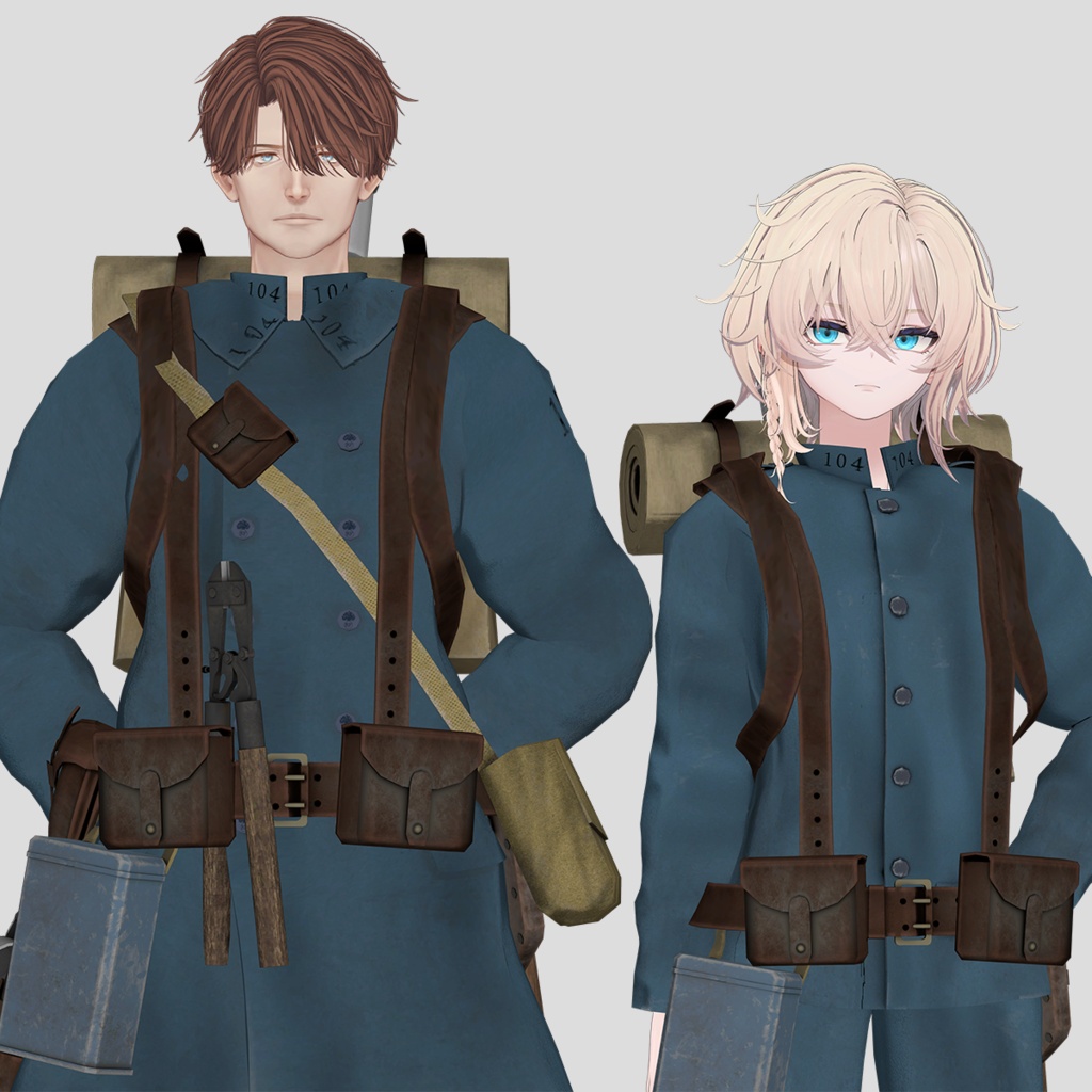 【VRCHAT想定】ホライズンブルー 戦闘服セット