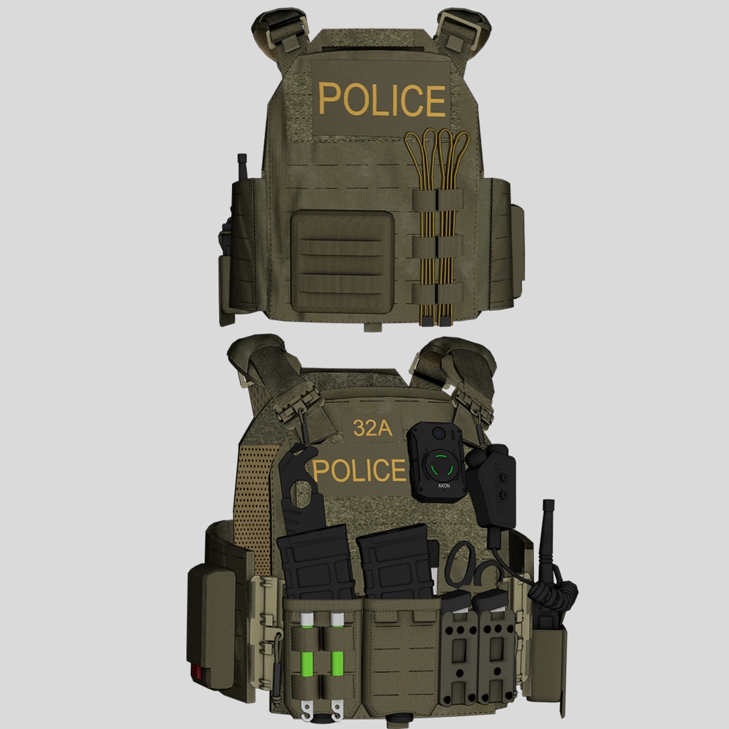 【VRCHAT想定】STRANDHÖGG POLICEプレートキャリアキット