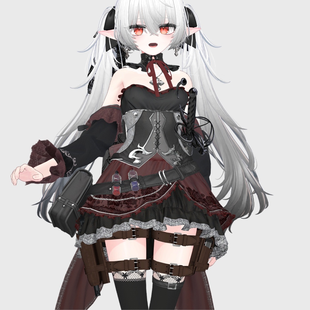 【VRCHAT想定】レザーレッグリグ
