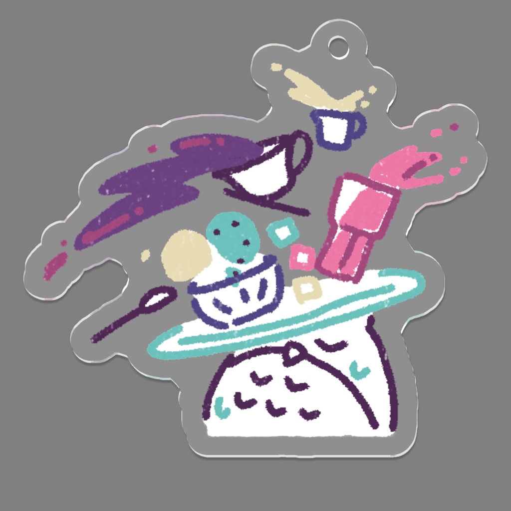 よんふくアクリルキーホルダー(ウェイター)