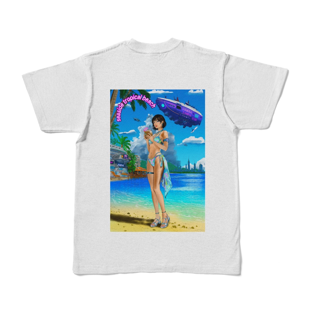 シーサイドトロピカルビーチTシャツ