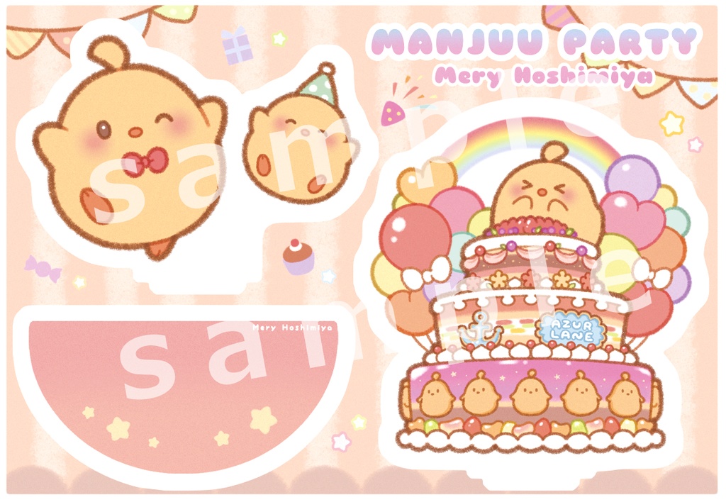 饅頭アクリルジオラマ(パーティver)