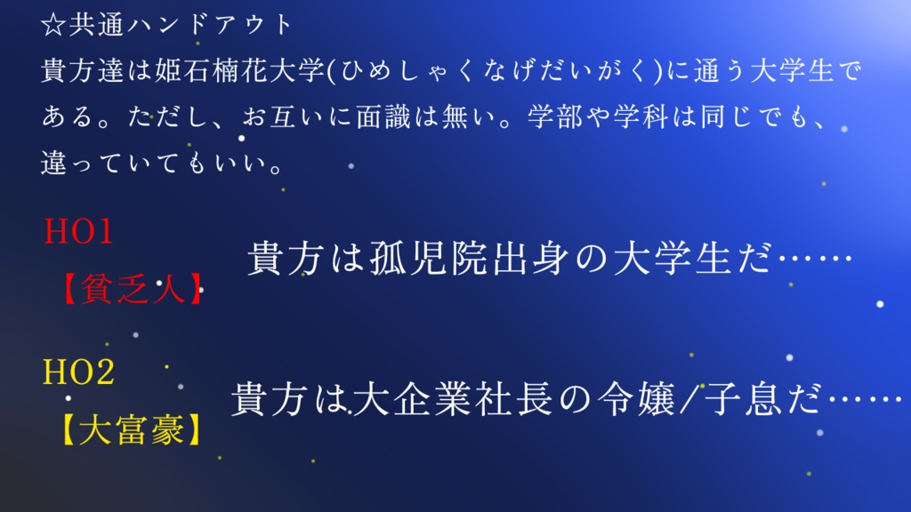クトゥルフ神話TRPG『浮世の星を見残して』