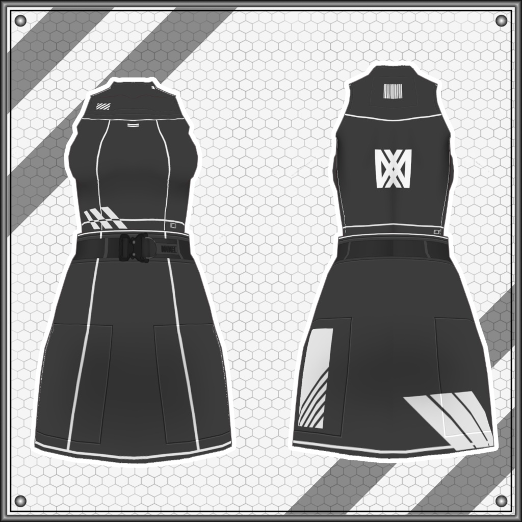 【Free/無料】VMP ベルトワンピース/BeltDress【VRoid】