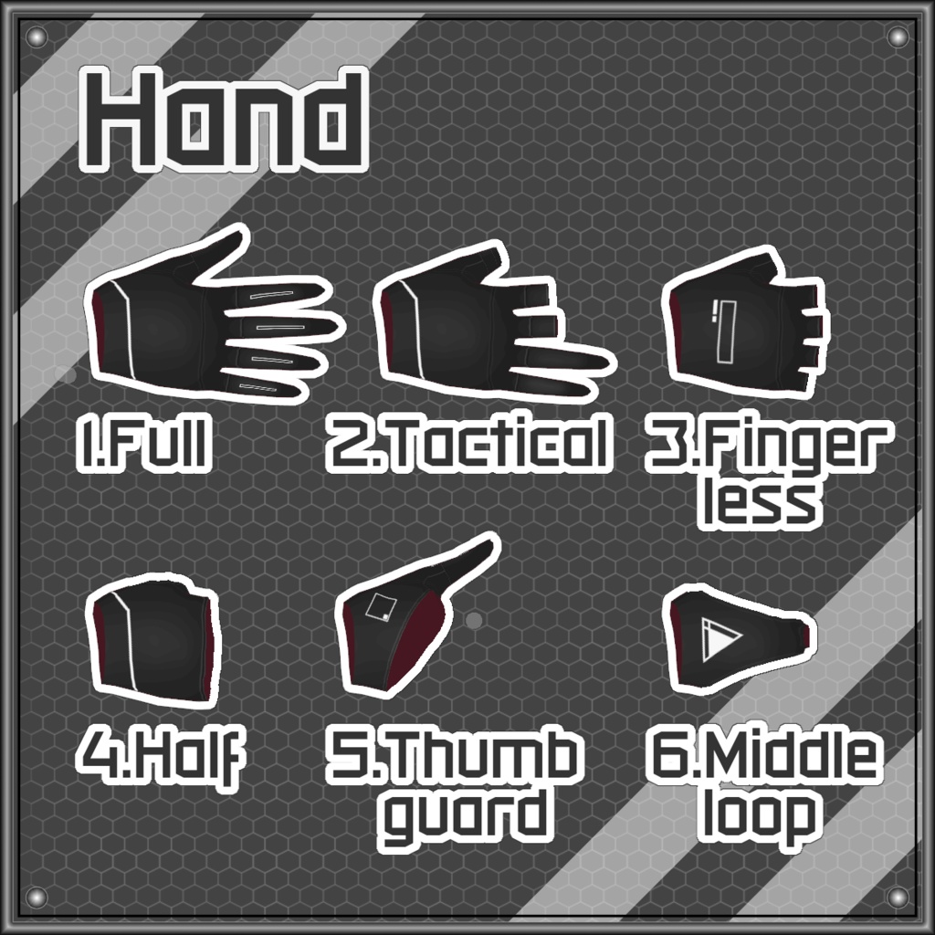【Free/無料】VMP 切り替え型グローブセット/Switchable Glove Set【VRoid】