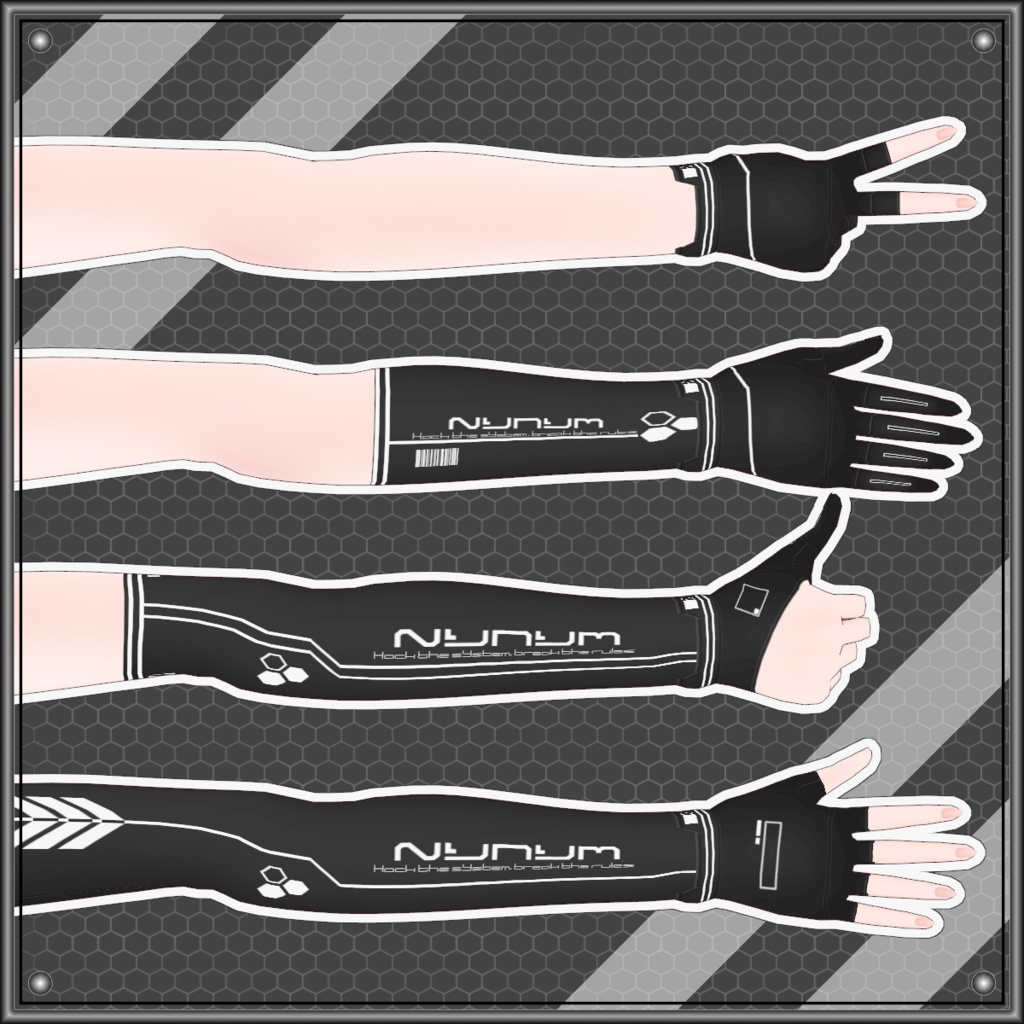 【Free/無料】VMP 切り替え型グローブセット/Switchable Glove Set【VRoid】