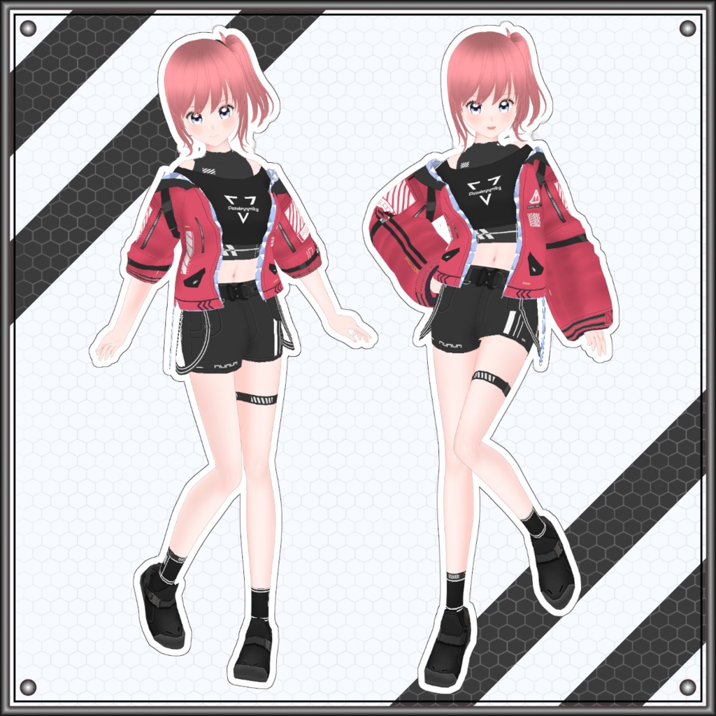【Free/無料】VMP Jacket:A1 RubyRed 【VRoid】