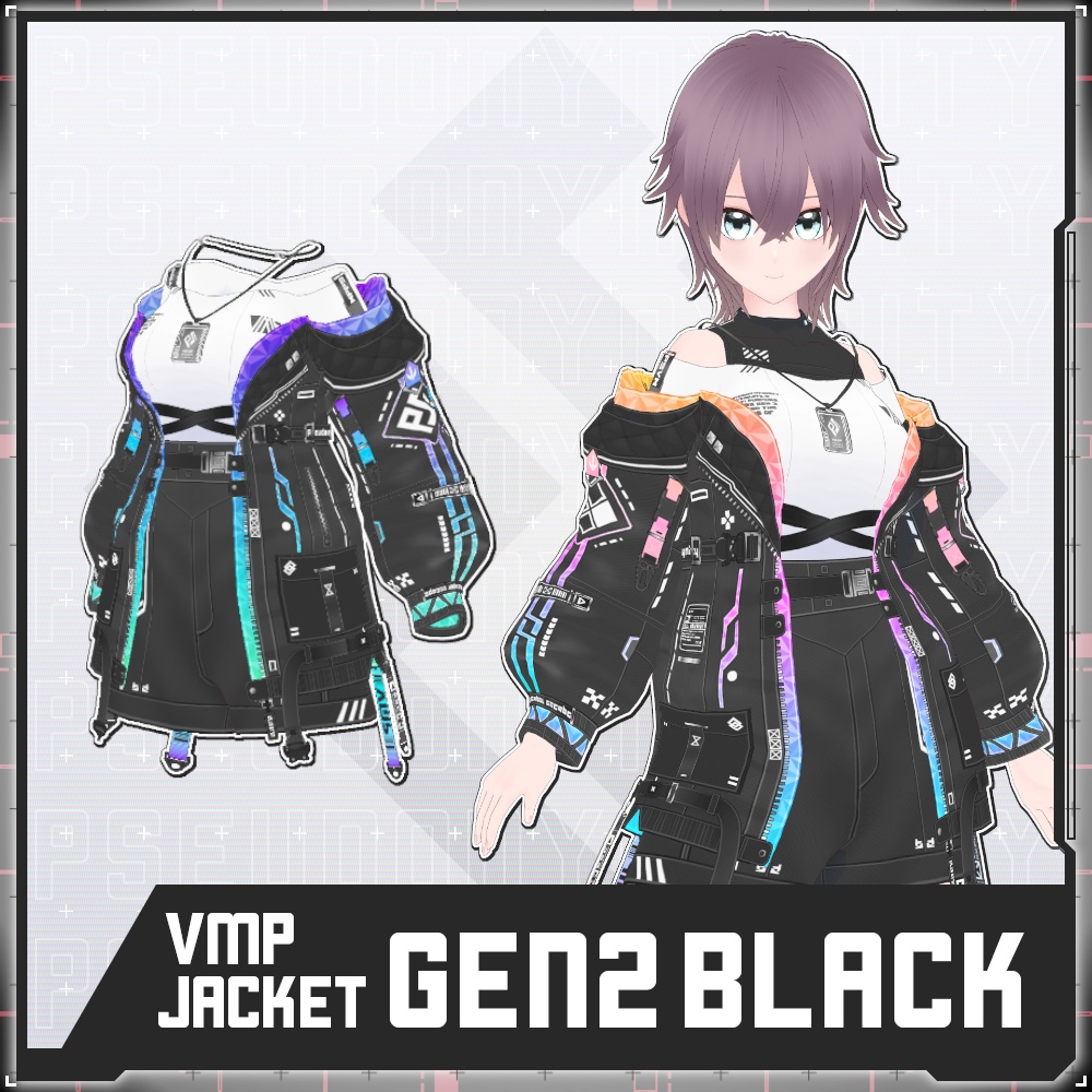 【Free/無料】VMP Jacket:GEN2 Black【VRoid】
