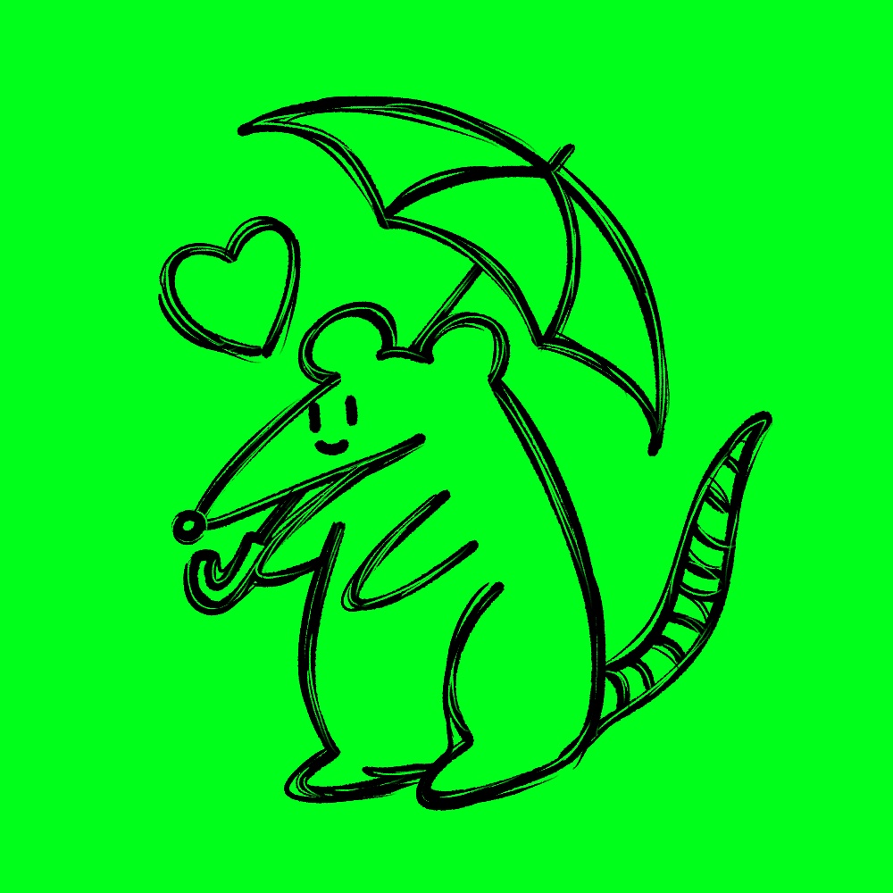バンクシーの絵をうろ覚えで描いたイラスト（透過PNG）