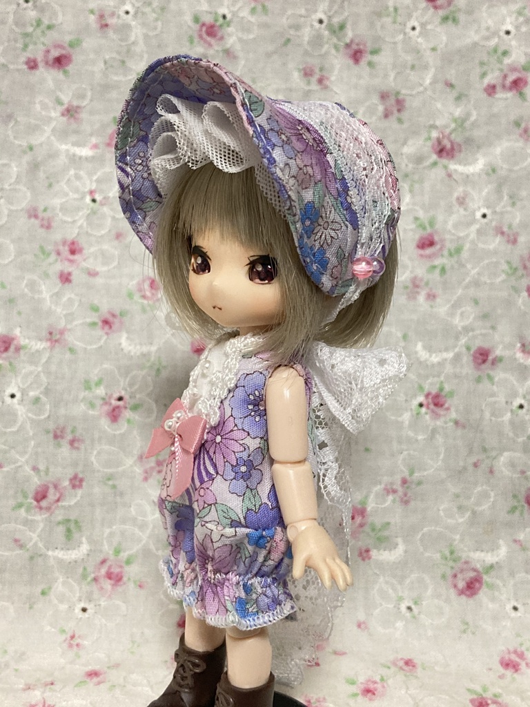 オビツ11 ロンパース(紫小花)