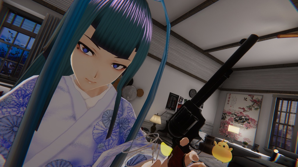 リボルバー エフェクト2種付き/Revolver with effects for VRC【3Dモデル】