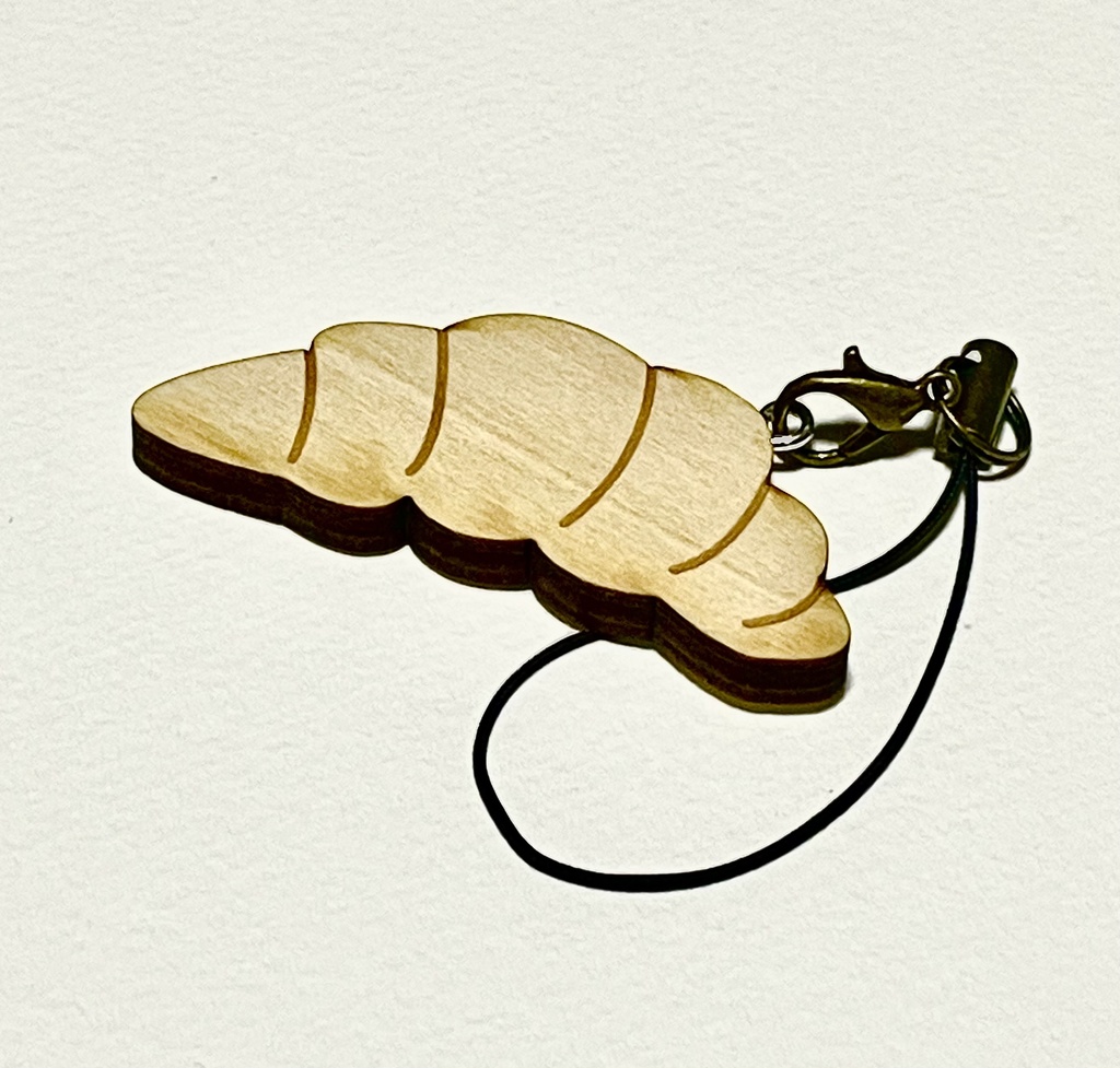 木製キーホルダー【クロワッサン】