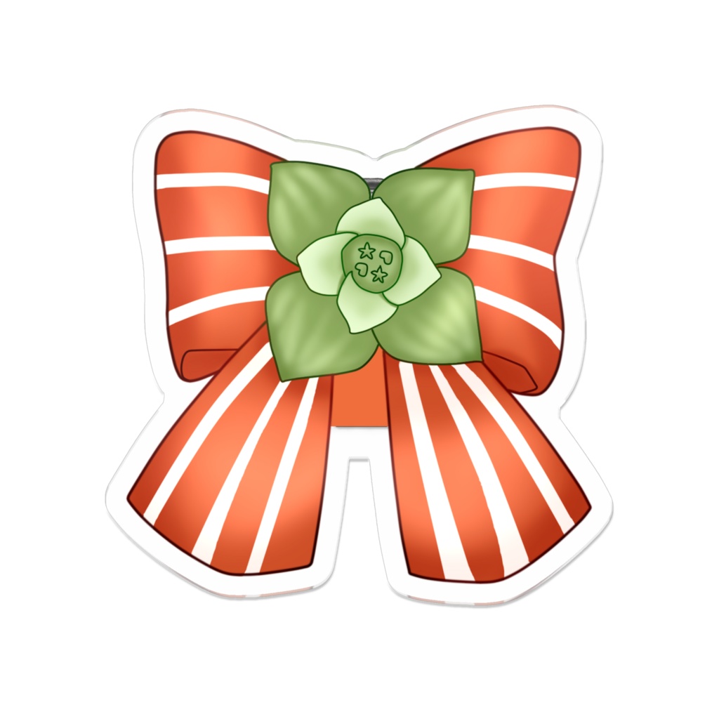 甘柿鬼さよ_モチーフリボン アクリルバッジ