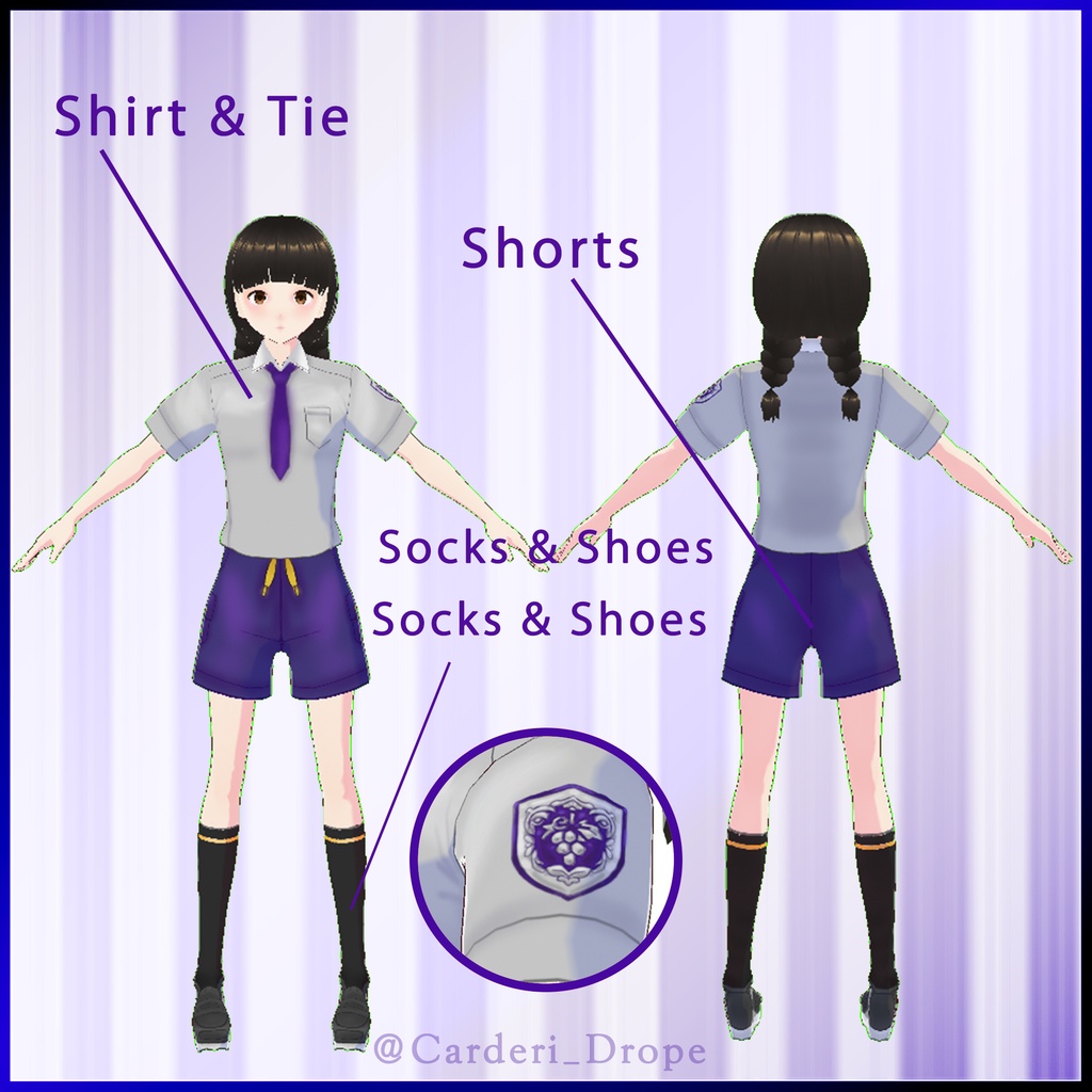 Cosplay: Pokémon Trainer Scarlet & Purple|| VRM & Vroid