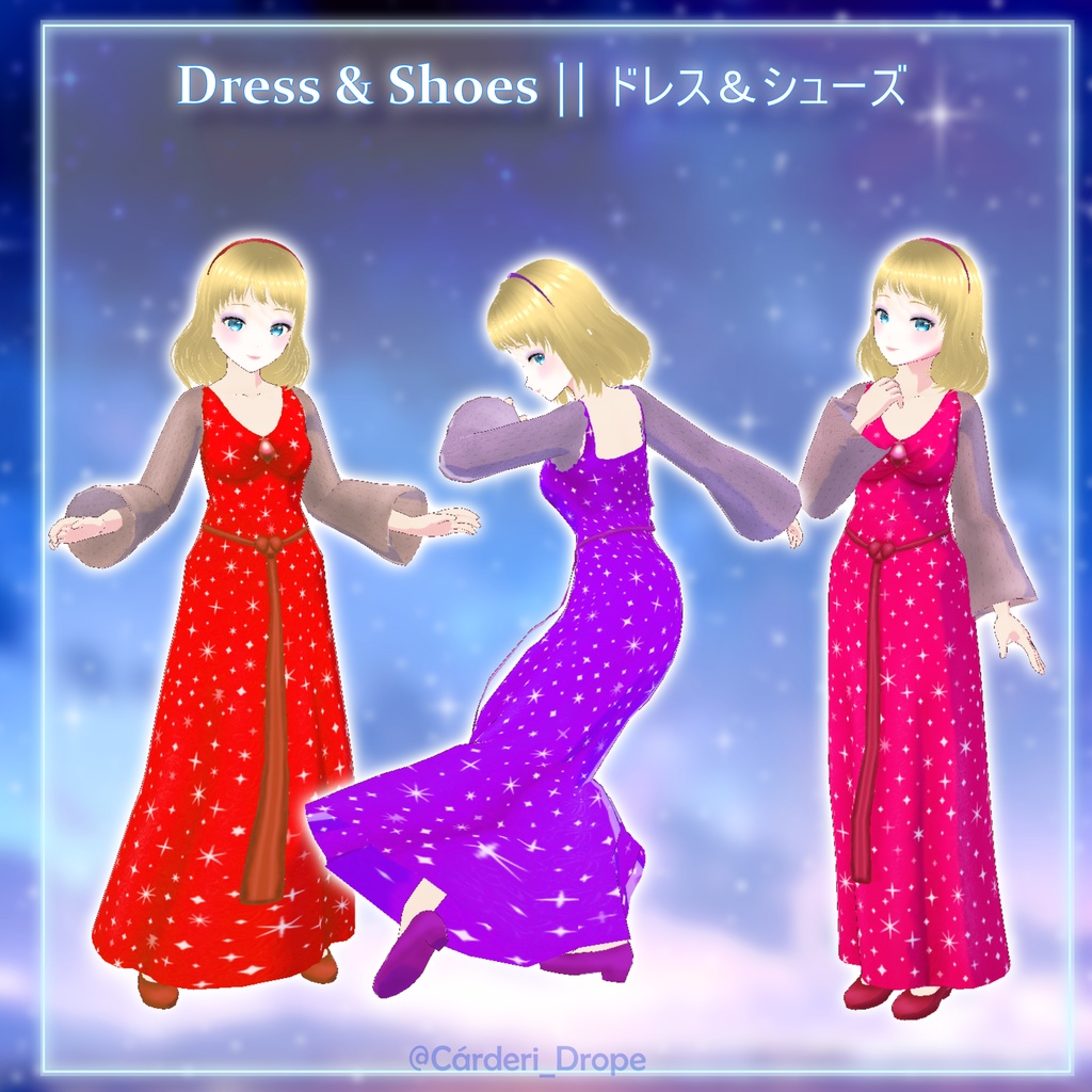 Blue Fairy Cosplay || .fbx & .png & .vroidcustomitem & .vrm & .vroid & .xwear || (Cárderi)