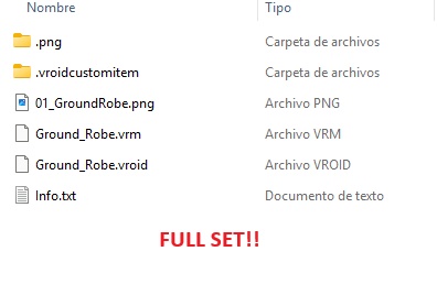FULL SET / INDIVIDUAL ROBES || Ground Robe || グラウンド・ローブ || .png + .vroidcustomitem + .vrm + .vroid