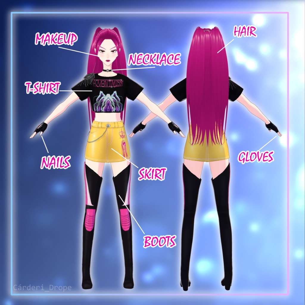 FULL SET / INDIVIDUAL PIECES || Huntrix || Mira - "How It's Done" Outfit || ミラ - 「やり方」衣装 || .png + .vroidcustomitems + .vrm + .vroid