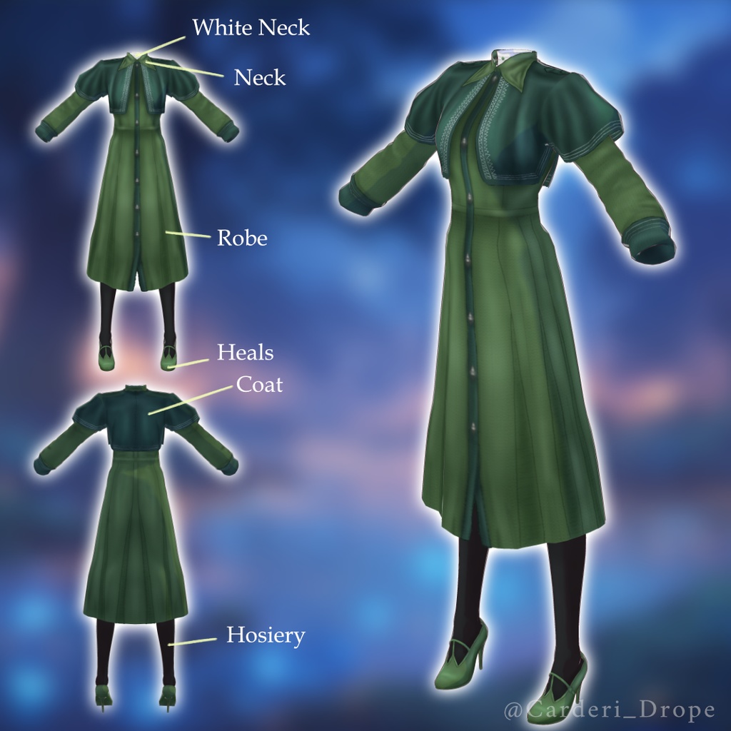 Forest Robe || 森のローブ || .png + .vroidcustomitem + .vroid + vrm