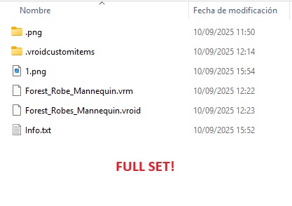 FULL SET / INDIVIDUAL ROBES || Forest Robe || 森のローブ || .png + .vroidcustomitem + .vroid + vrm