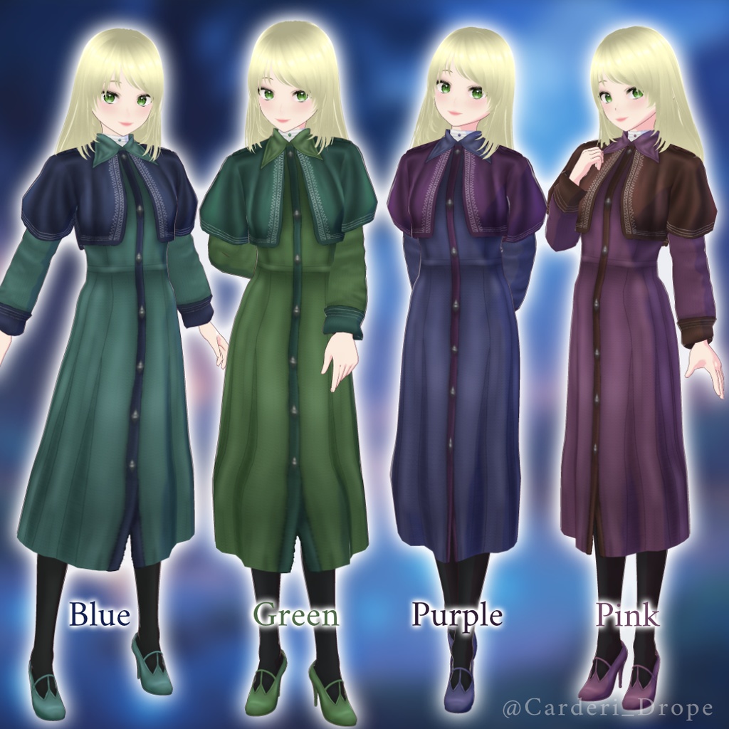 FULL SET / INDIVIDUAL ROBES || Forest Robe || 森のローブ || .png + .vroidcustomitem + .vroid + vrm