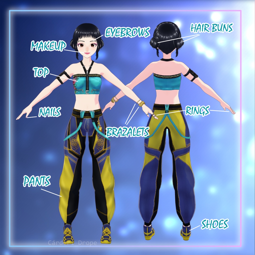 FULL SET / INDIVIDUAL PIECES || Huntrix || Zoey - "How It's Done" Outfit || ミラ - 「やり方」衣装 || .png + .vroidcustomitems + .vrm + .vroid