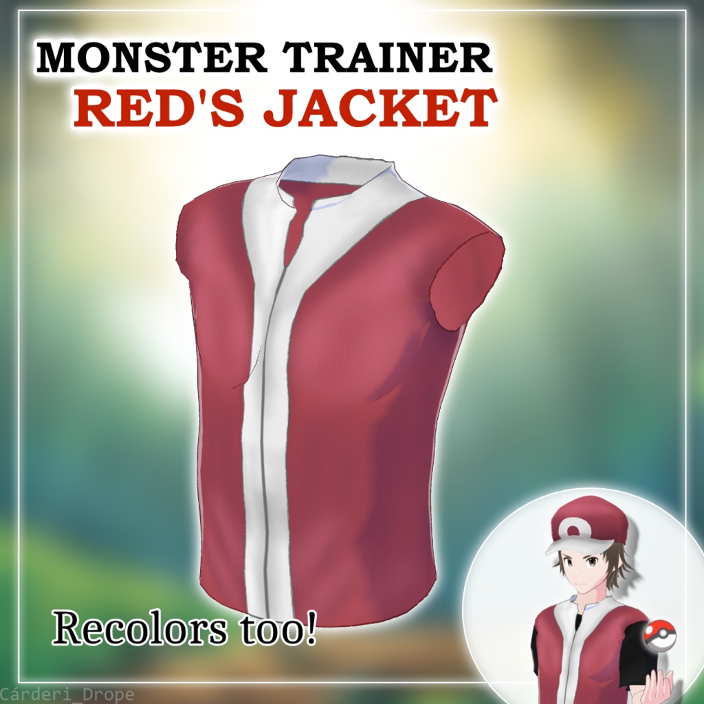 FULL SET / INDIVIDUAL PIECES || Monster Trainer Red Jacket || .png & .vroidcustomitem