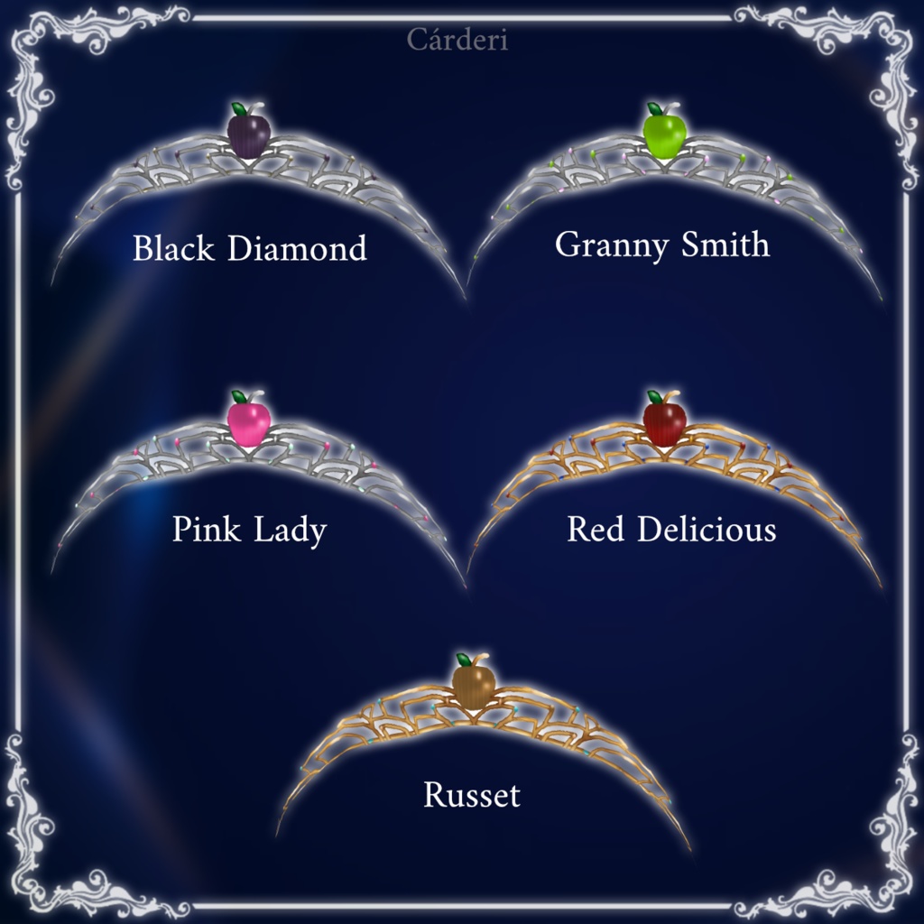 Apple Princess: Crowns || .png & .vroidcustomitem || (Cárderi)