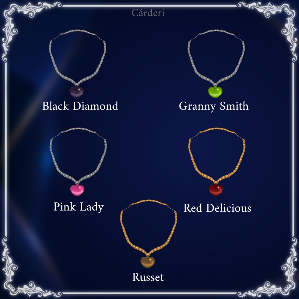 Apple Princess: Necklaces || .png & .vroidcustomitem || (Cárderi)