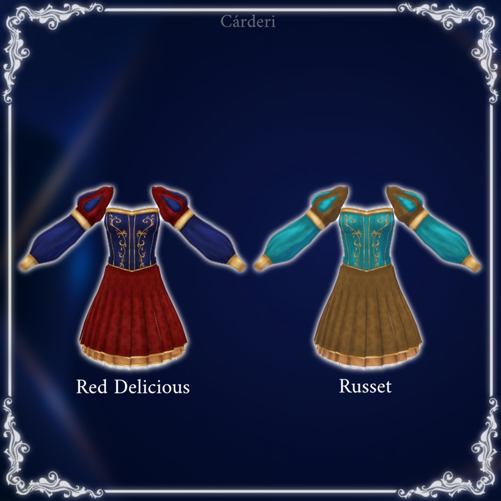 Apple Princess: Dresses || .png & .vroidcustomitem || (Cárderi)