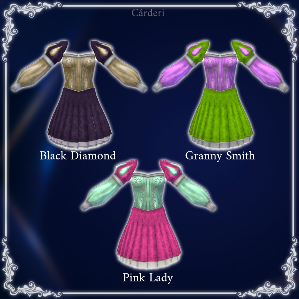 Apple Princess: Dresses || .png & .vroidcustomitem || (Cárderi)