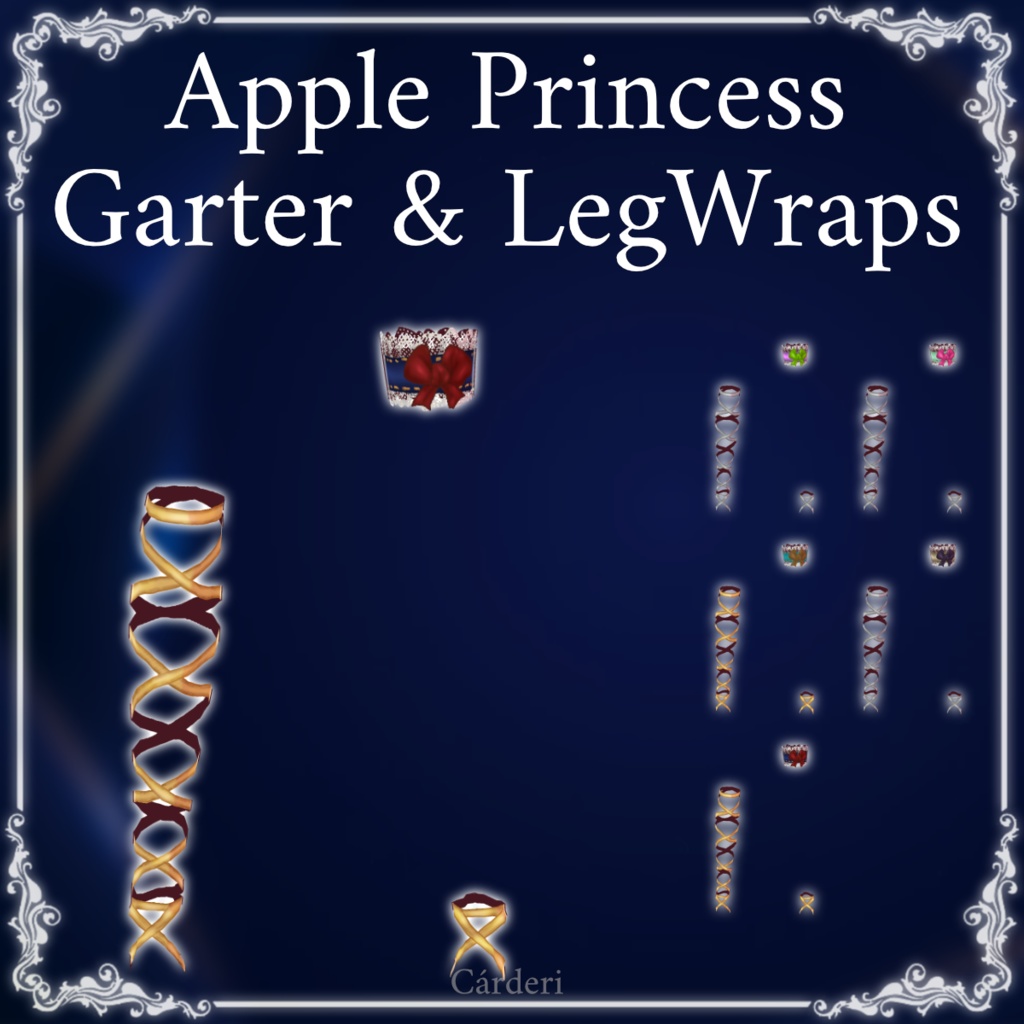 Apple Princess: Garter & LegWraps || .png & .vroidcustomitems || (Cárderi)