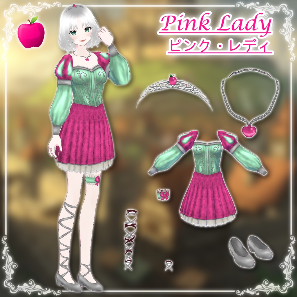Apple Princess: Complete Set || .png & .vroidcustomitem & .vroid & .vrm || (Cárderi)