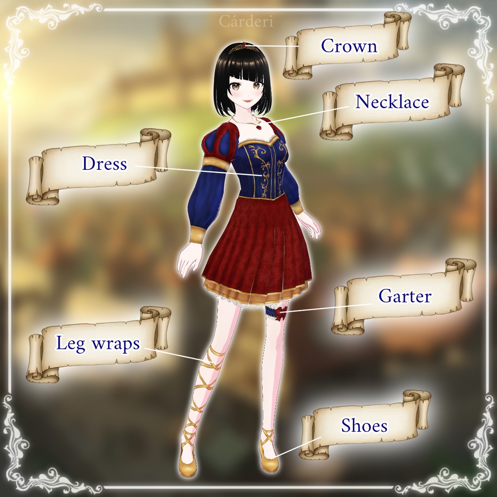 Apple Princess: Complete Set || .png & .vroidcustomitem & .vroid & .vrm || (Cárderi)