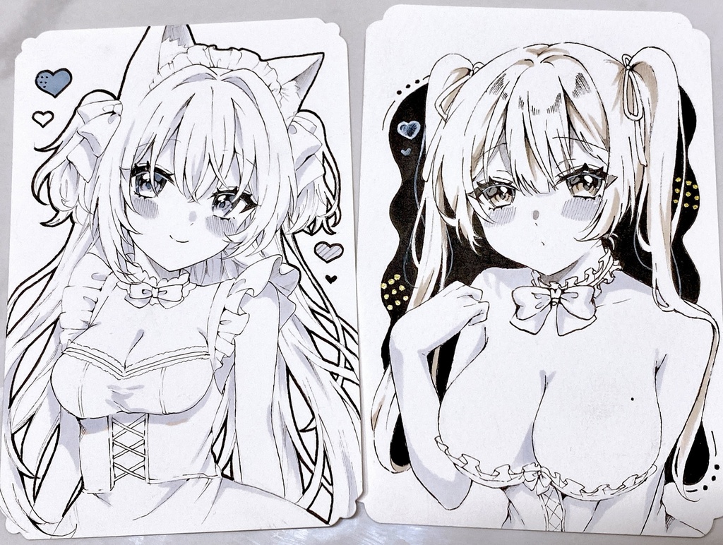 【はがきサイズ原画】drawing ෆ¨̮