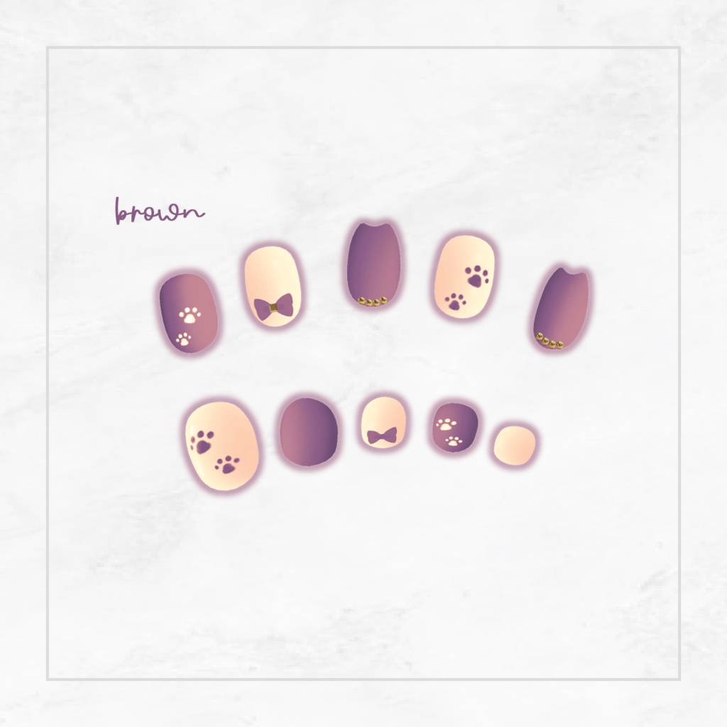 🖤キプのくろねこネイル🐾【まめふれんず・アズキ対応】