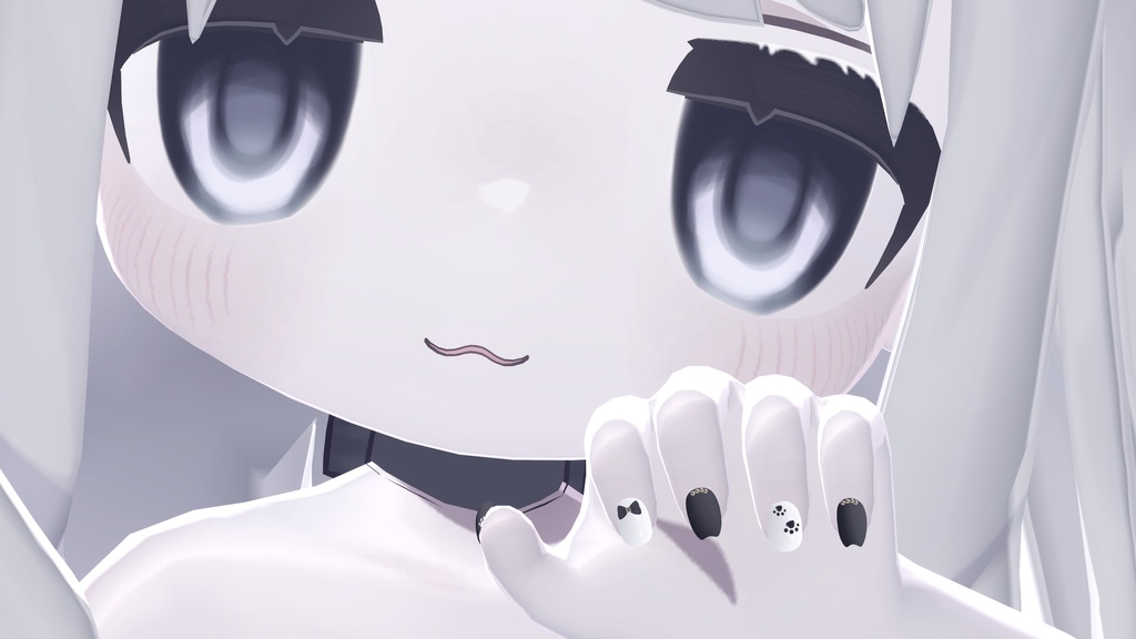 🖤キプのくろねこネイル🐾【まめふれんず・アズキ対応】