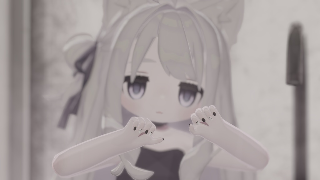 🖤キプのくろねこネイル🐾【まめふれんず・アズキ対応】