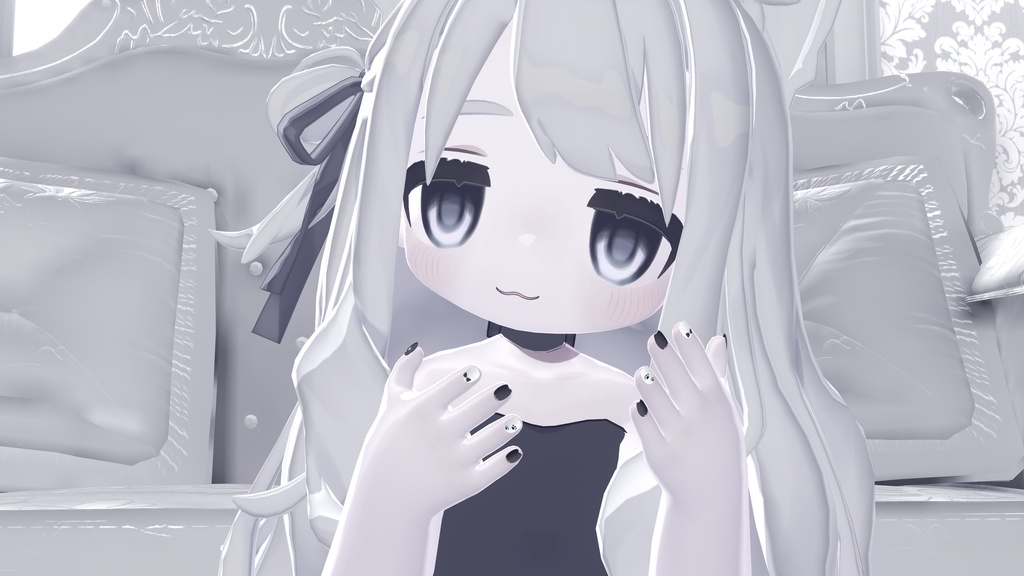 🖤キプのくろねこネイル🐾【まめふれんず・アズキ対応】