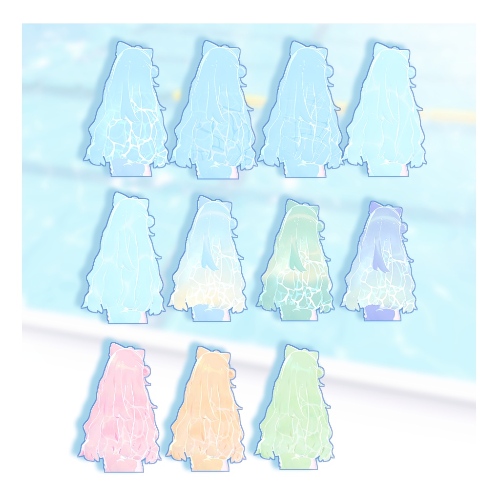 泡沫のゆらめき🌊【ヘアーテクスチャ・マテリアルセット】