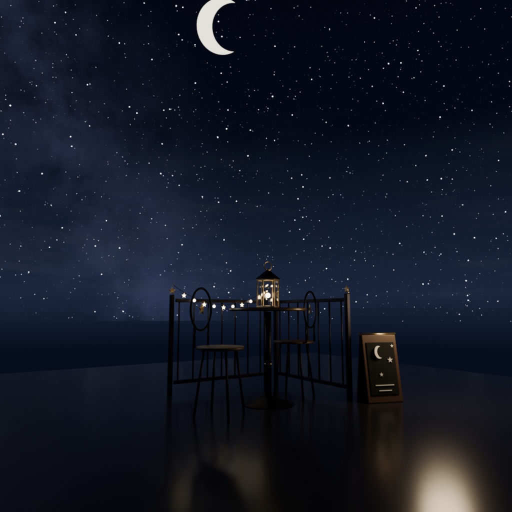 【ワールド家具】夜のカフェテラスセット | Night Cafe Terrace