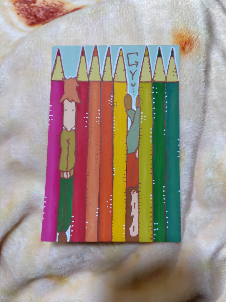 色鉛筆に挟まっちゃった💦原画