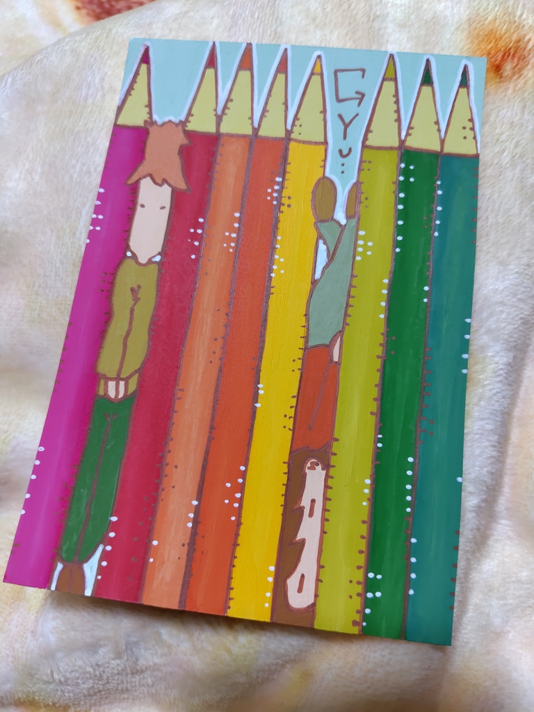 色鉛筆に挟まっちゃった💦原画