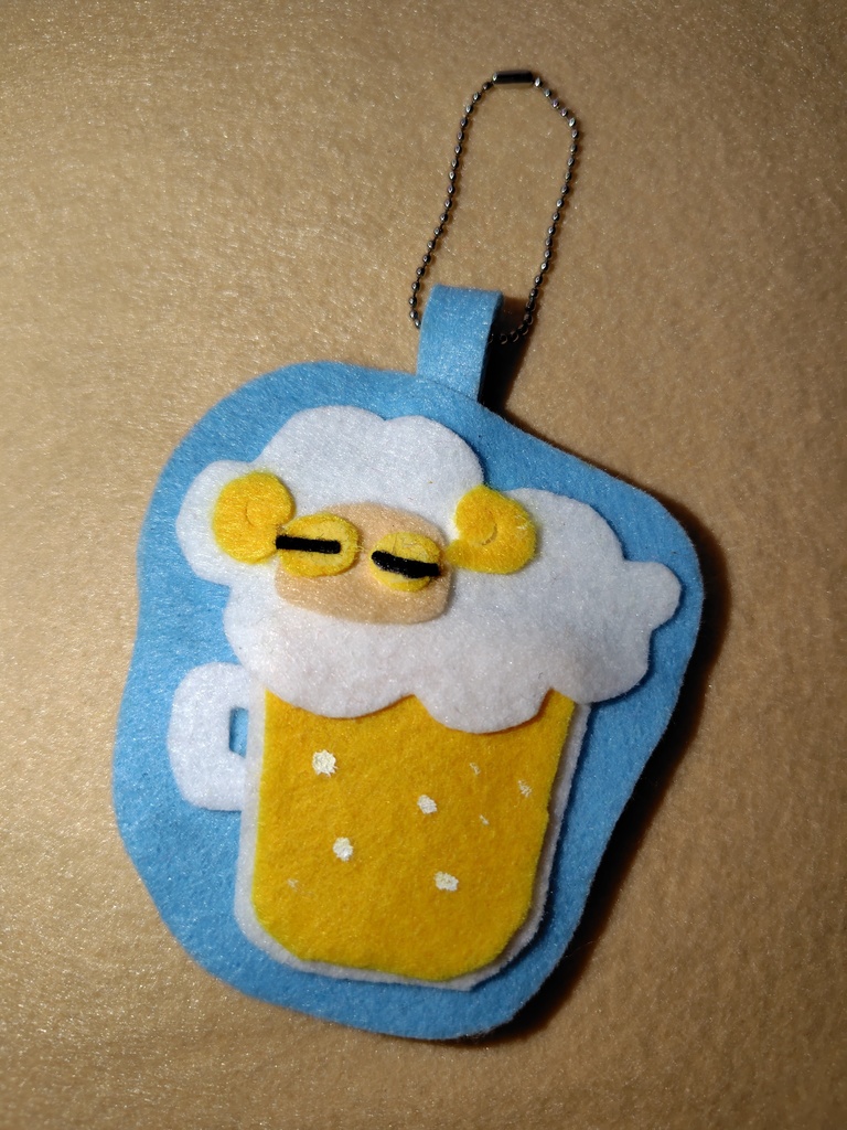 羊ビールキーホルダー