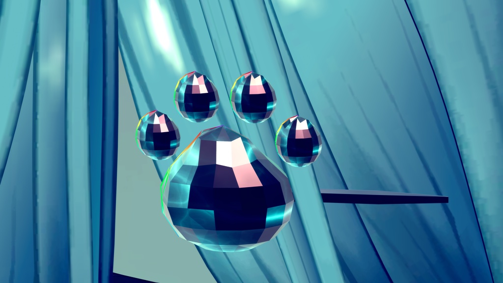 【AudioLink対応】やさしく脈打つ 肉球ヘアピン