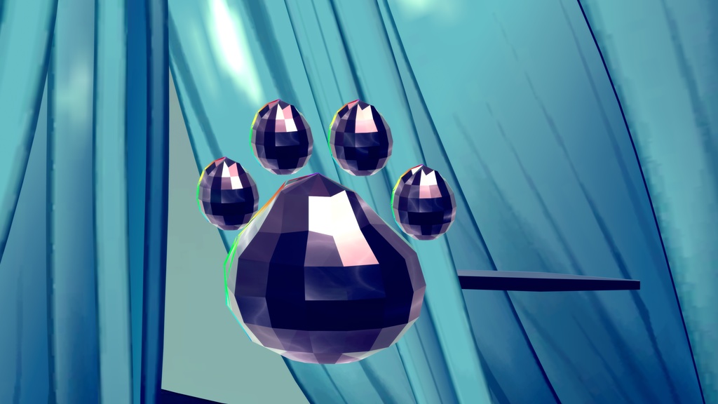 【AudioLink対応】やさしく脈打つ 肉球ヘアピン