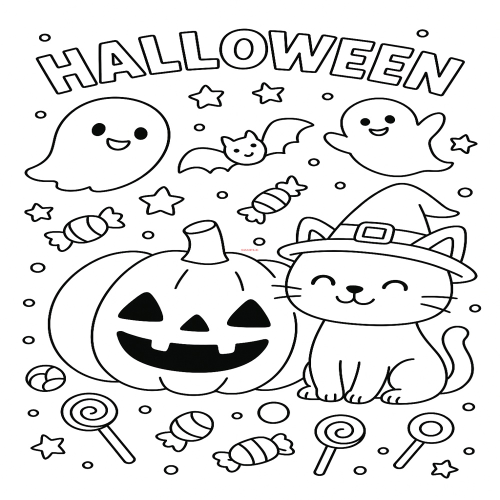 親子で楽しめる🎃かわいいハロウィン塗り絵