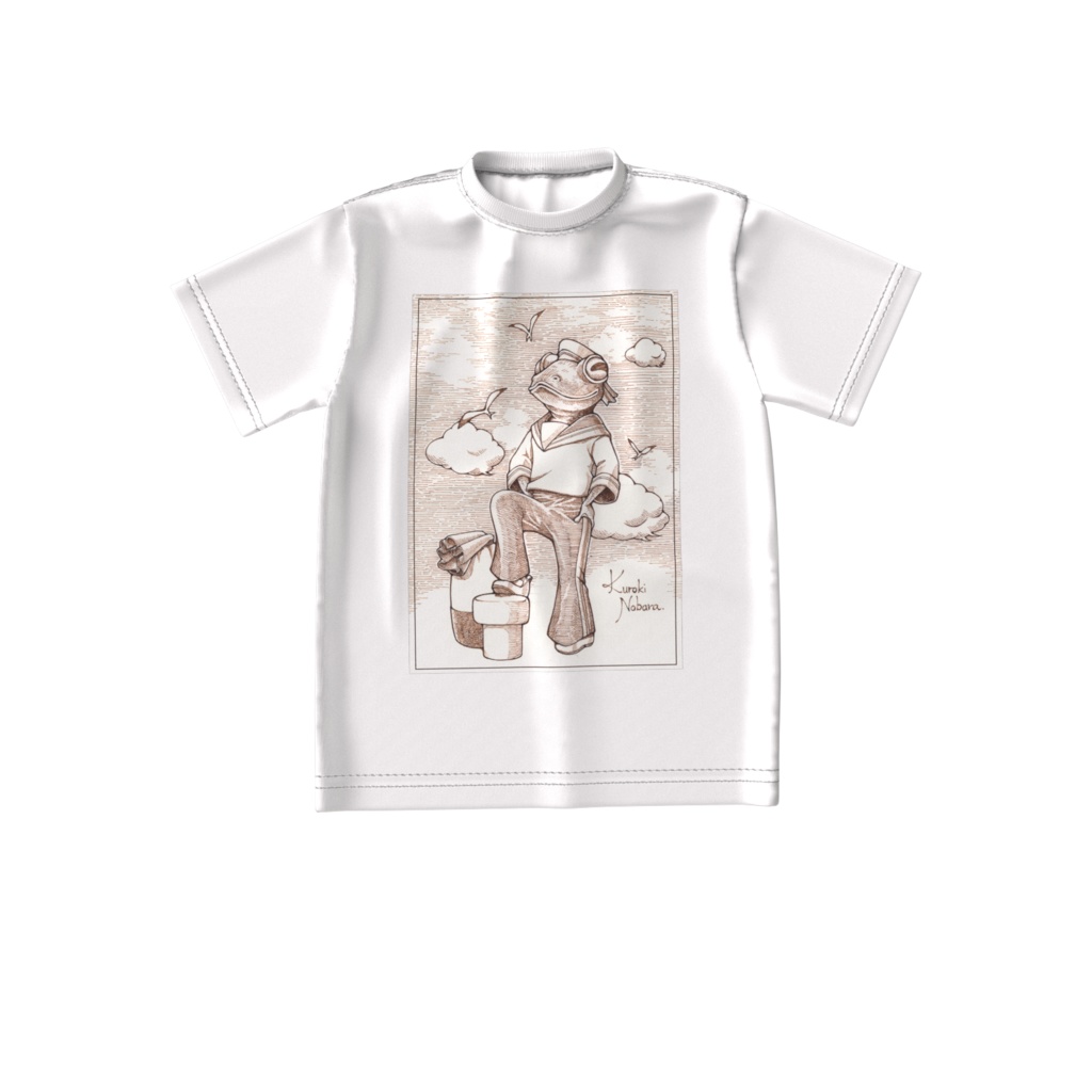 かえるくんマドロスVer.ビッグシルエットTシャツ