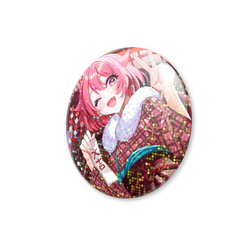 ホログラム缶バッジ_小鳥遊こばとお正月グッズ2026