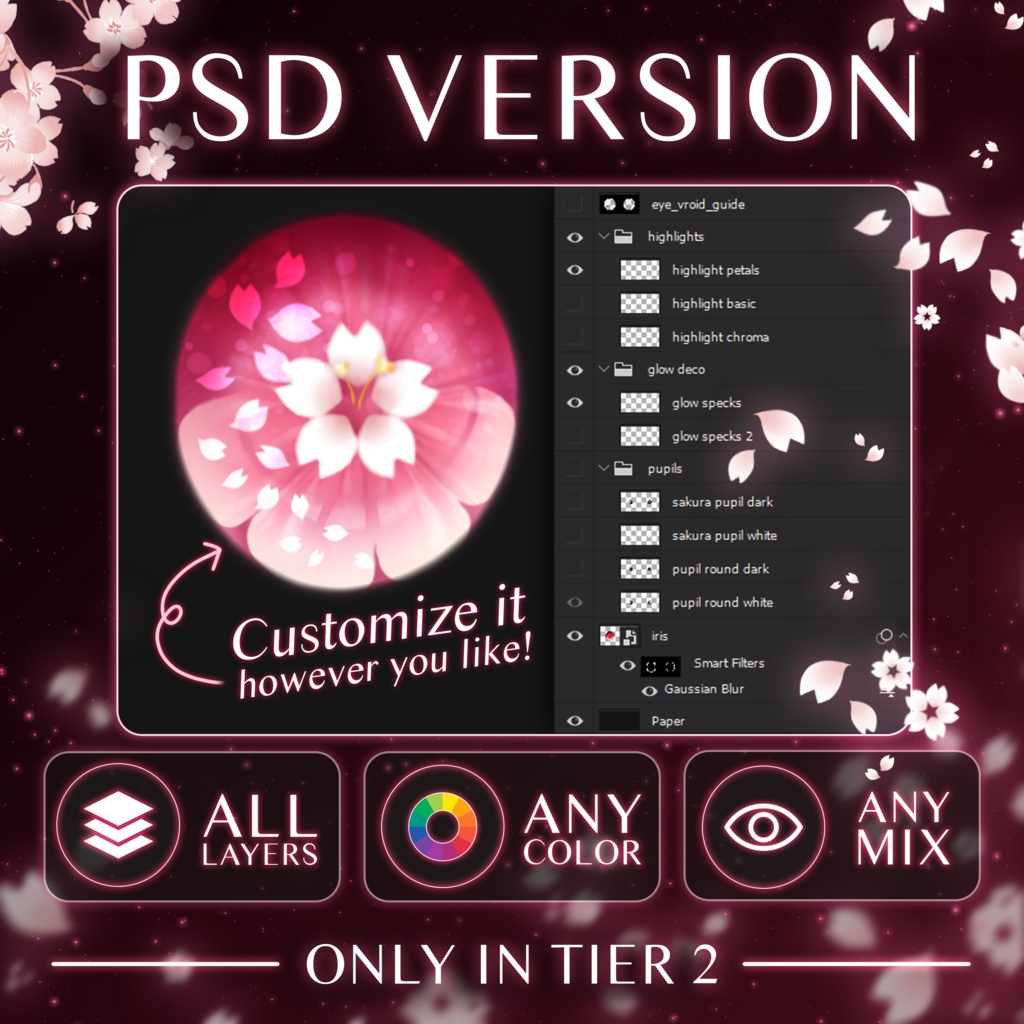 桜の瞳 Sakura Eye Texture ✦【VRChat / VRoid】